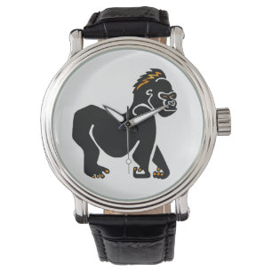 Handgezeichnet - GORILLA - Primat - Ape - Wildtier Armbanduhr