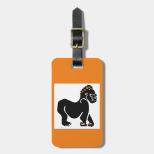 Handgezeichnet - GORILLA - Primat - wild - Orange Gepäckanhänger