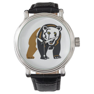 Handgezeichnet - GRIZZLY Bär - Wildlife - USA Armbanduhr
