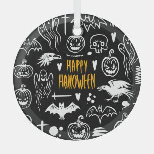 Handgezeichnet Halloween-Symbole, Vintage Sammlung Ornament Aus Glas