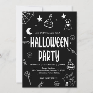 HandGezeichnet Halloween-Vibes-Party Einladung