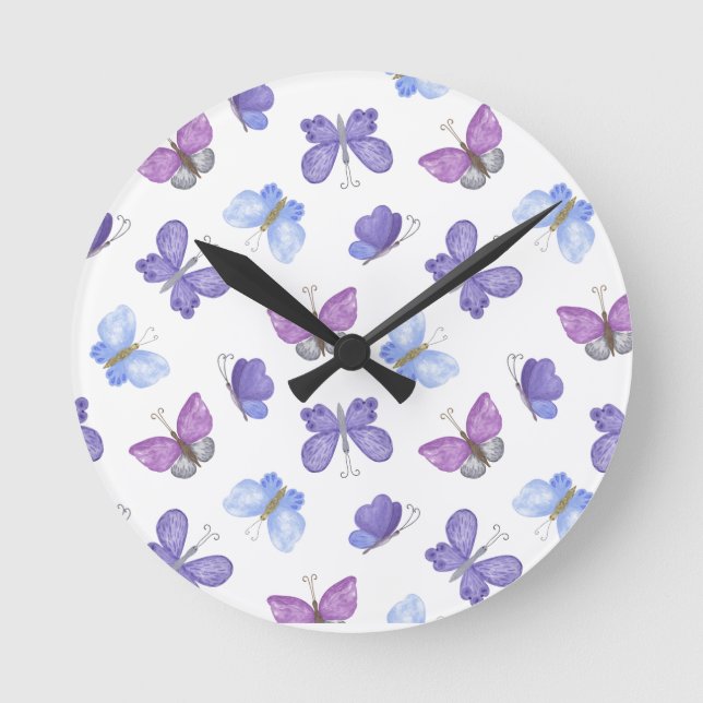 "HandGezeichnet Herzdesign | Whimsisch und romanti Runde Wanduhr (Vorderseite)