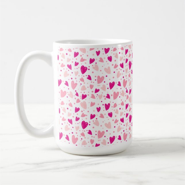HandGezeichnet Herzmuster Kaffeetasse (Links)