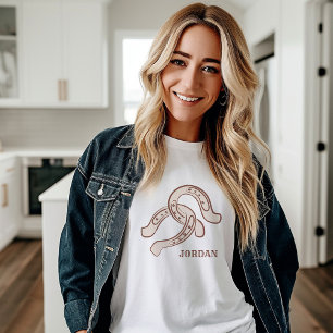 HandGezeichnet Hufeisen Neutraler rustikaler Wes Tri-Blend Shirt