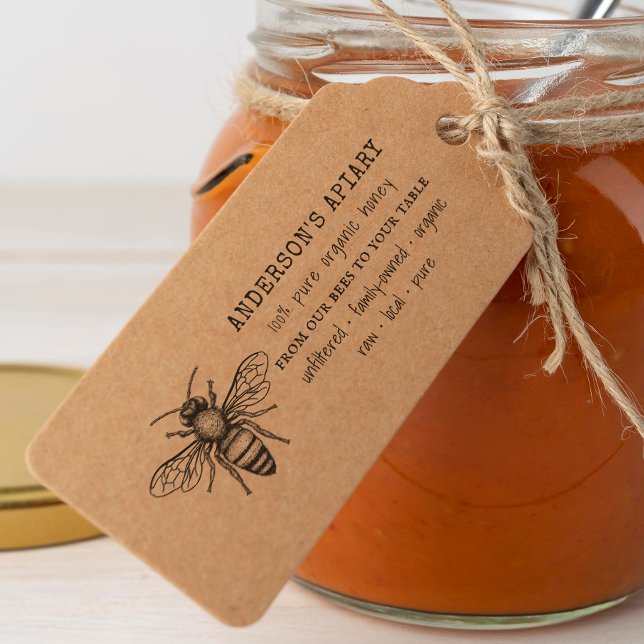 HandGezeichnet Hummeln Reine Bio Honig-Briefmarke Gummistempel (Rubber Stamp Mock-up)