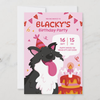 HandGezeichnet Hund zum Geburtstag - Person Einladung