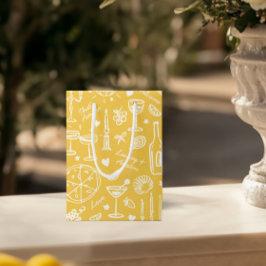 HandGezeichnet Illustrierte Hochzeitsgeschenktasch Mittlere Geschenktüte