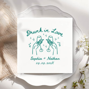 Handgezeichnet in Liebe Personalisierte Hochzeit B Serviette