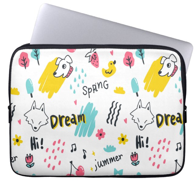 Handgezeichnet in süßer Farbe Laptopschutzhülle (Vorderseite)