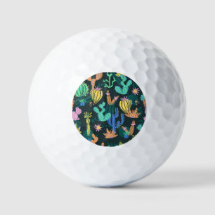 Handgezeichnet Kaktus: Skandinavien nahtlos. Golfball