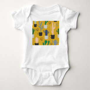 HandGezeichnet Kaktus Vintages Muster Baby Strampler