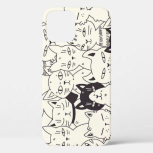 Handgezeichnet Katzen doodeln nahtlos. Case-Mate iPhone Hülle