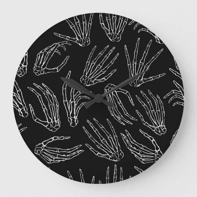 HandGezeichnet Knochen, Stilhintergrund. Große Wanduhr (Vorderseite)