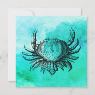 HandGezeichnet Krabbe (Beach Scene) (Sea Creature) Karte