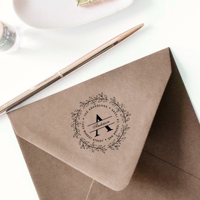 Handgezeichnet Kranz | Benutzerdefinierte erste Rü Gummistempel (Von Creator hochgeladen)