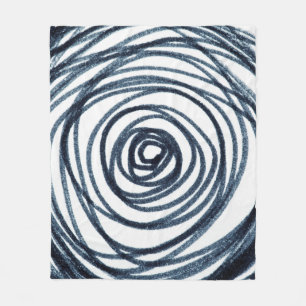 Handgezeichnet Kreise Spiralmuster mit abstraktem Fleecedecke
