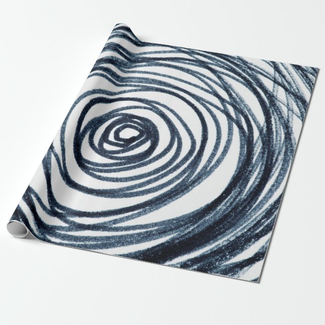 Handgezeichnet Kreise Spiralmuster mit abstraktem  Geschenkpapier (Ungerollt)