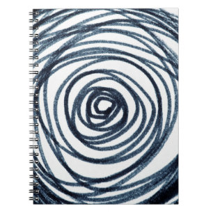 Handgezeichnet Kreise Spiralmuster mit abstraktem  Notizblock