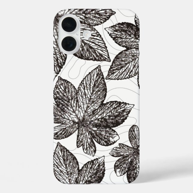 HandGezeichnet Leaf Line Art iPhone Fall Case-Mate iPhone Hülle (Rückseite)