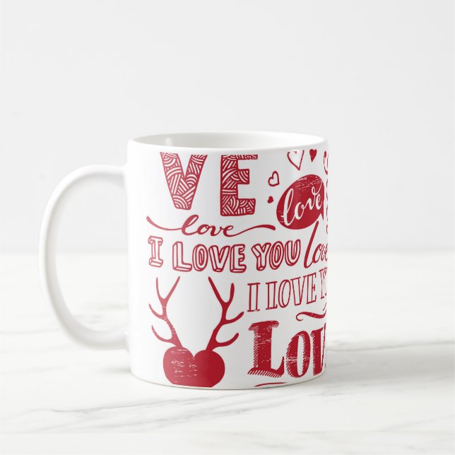 handgezeichnet Liebe-Doodles  Kaffeetasse (Links)