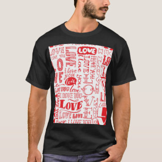 HandGezeichnet Liebe Doodles Nahtloser Hintergrund T-Shirt
