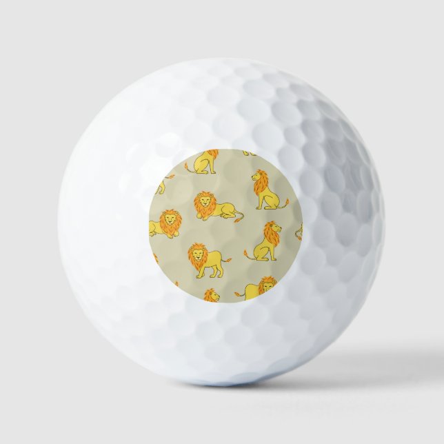 Handgezeichnet Löwe: Vintages Muster. Golfball (Vorderseite)