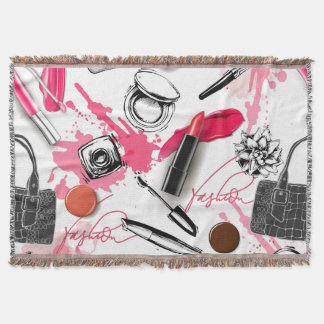 Handgezeichnet Make-up, Vintages Grafikmuster. Decke