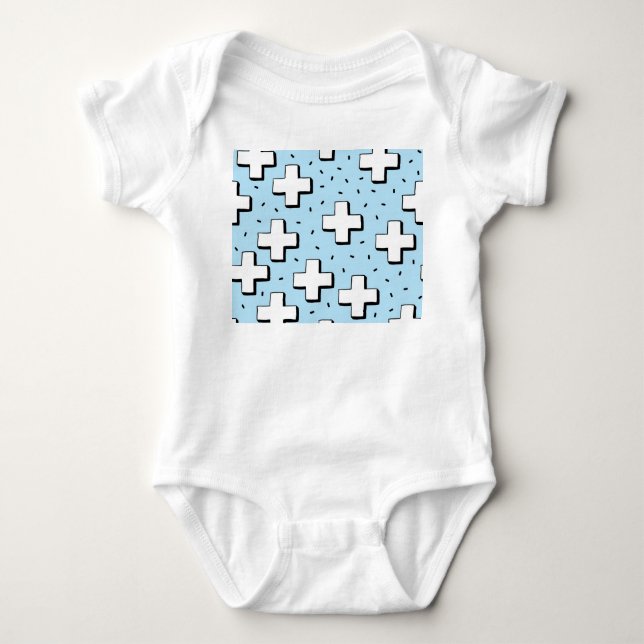 HandGezeichnet Muster mit Plus Zeichen. Baby Strampler (Vorderseite)