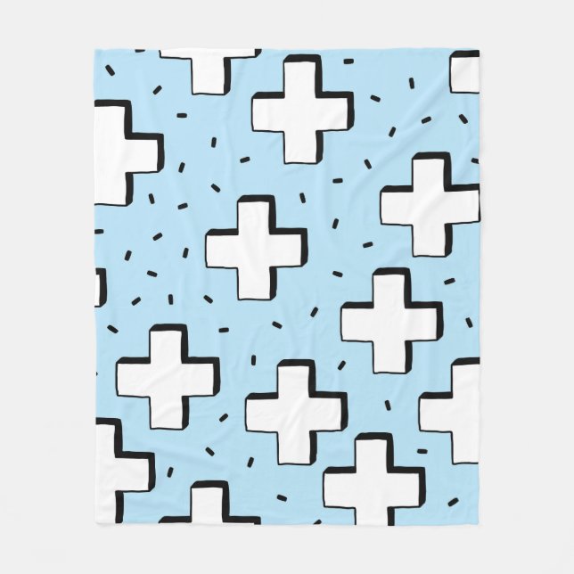 HandGezeichnet Muster mit Plus Zeichen. Fleecedecke (Vorderseite)