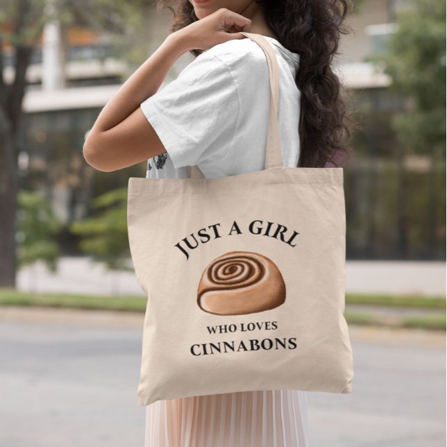 Handgezeichnet Nur ein Mädchen, das Zimtbäume Lieb Tragetasche (Von Creator hochgeladen)