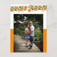 HandGezeichnet Orange Botanical Save the Dates