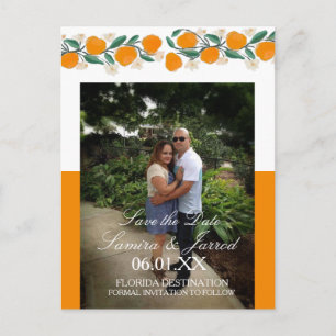 HandGezeichnet Orange Botanical Save the Dates Postkarte