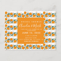 HandGezeichnet Orange Botanisches Abstraktes Braut