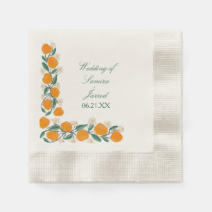 HandGezeichnet Orangefarbene Abstrakte Hochzeit Serviette
