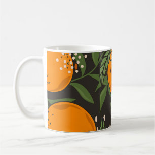 Handgezeichnet Orangen, farbenfroher Vintager Hint Kaffeetasse