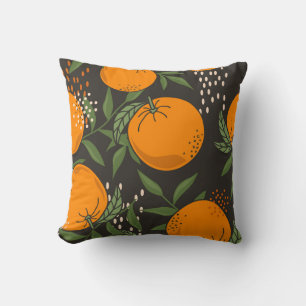 Handgezeichnet Orangen, farbenfroher Vintager Hint Kissen