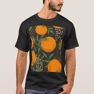 Handgezeichnet Orangen, farbenfroher Vintager Hint T-Shirt