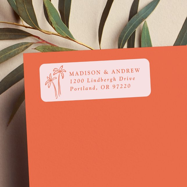 HandGezeichnet Palmen Rosa Hochzeitsstimmung Rücks (Von Creator hochgeladen)