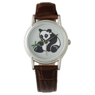 Handgezeichnet - PANDA Bär - China - Wildtiere Armbanduhr
