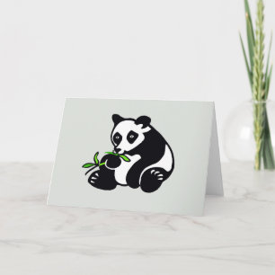Handgezeichnet - PANDA Bär - Wildtiere - Natur - G Karte