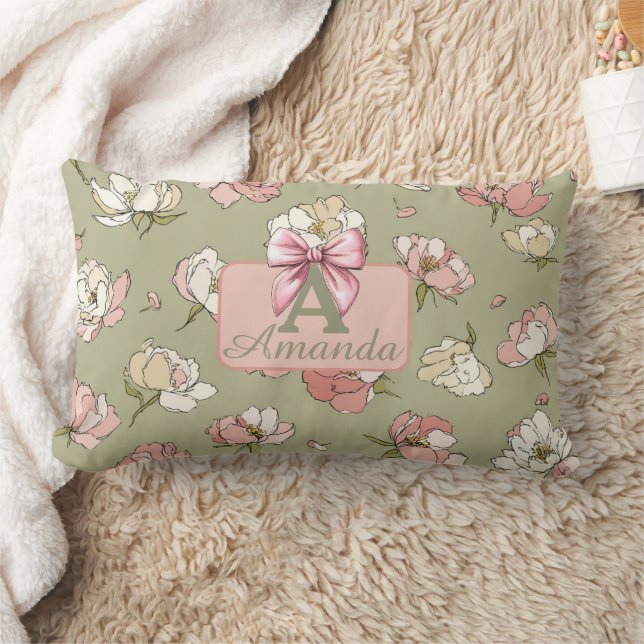 HandGezeichnet Peony Pattern Kissen (Decke)