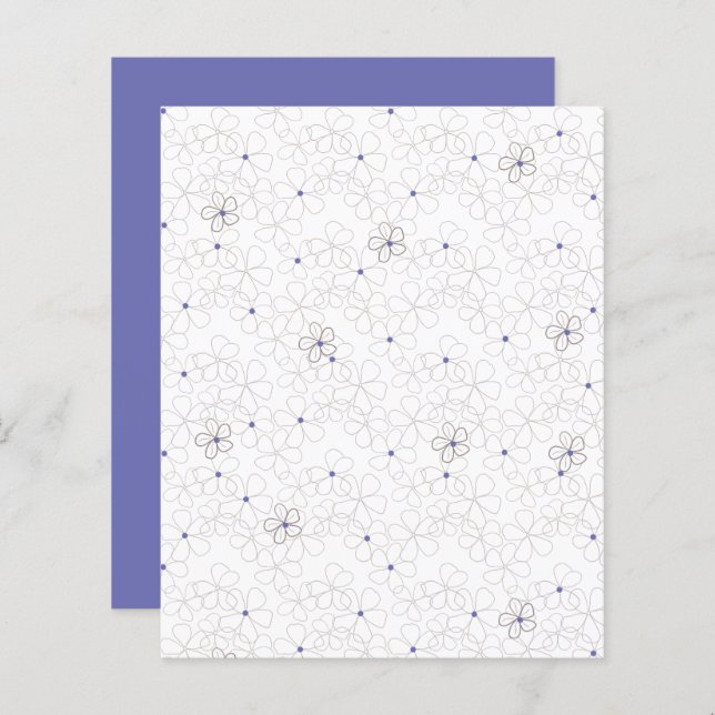 Handgezeichnet Periwinkle-Blume-Scrapbook (Vorne/Hinten)