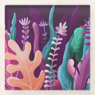 Handgezeichnet Pflanze, Blätter, Procreate Illustr Glasuntersetzer