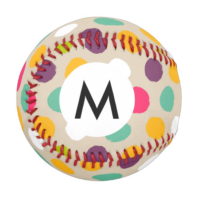 Handgezeichnet Polka-Punktmuster Baseball (Vorderseite Links)