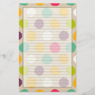 Handgezeichnet Polka-Punktmuster Briefpapier