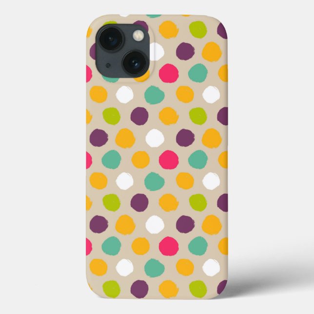 Handgezeichnet Polka-Punktmuster Case-Mate iPhone Hülle (Rückseite)