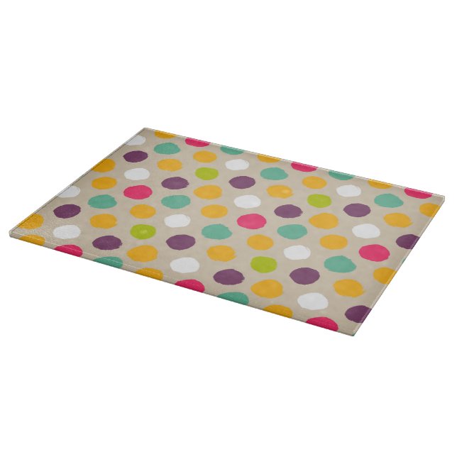 Handgezeichnet Polka-Punktmuster Schneidebrett (Ecke)