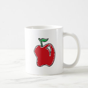 Handgezeichnet Red Apple Fruit Cartoon Kaffeetasse