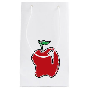 Handgezeichnet Red Apple Fruit Cartoon Kleine Geschenktüte