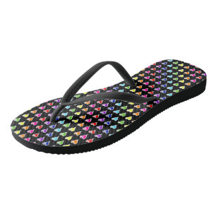 Handgezeichnet Regenbogenherzen Flip Flops